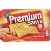 Saiwa premium krekry se zrnky soli na povrchu 315g