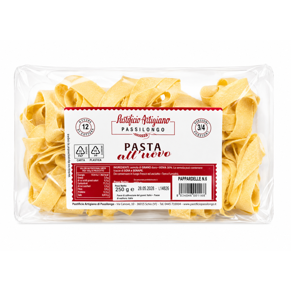 Pastificio artigiano sušené vaječné těstoviny pappardelle 250g