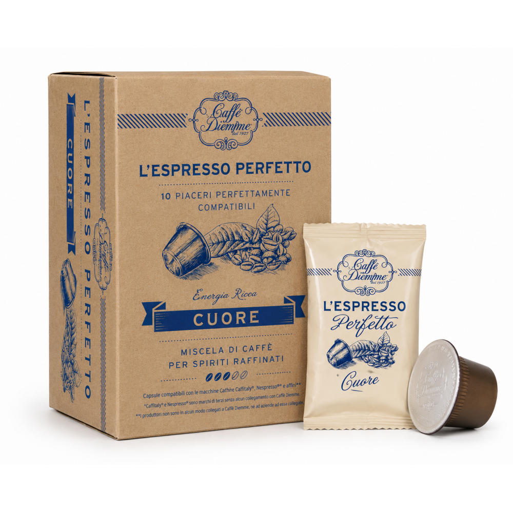 Caffé diemme perfetto cuore káva kapsle nespresso bez kofeinu 10ks