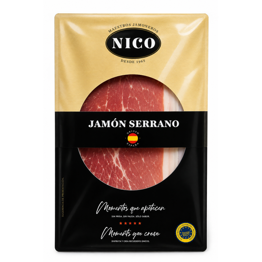 Nico jamones jamón serrano reserva sušená šunka 12-15 měsíců zrání 100g