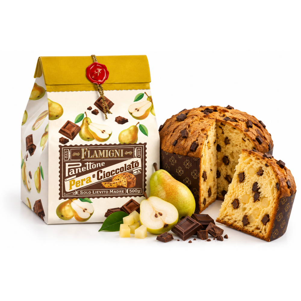 Flamigni panettone hruška a čokoláda vánoční bábovka 500g