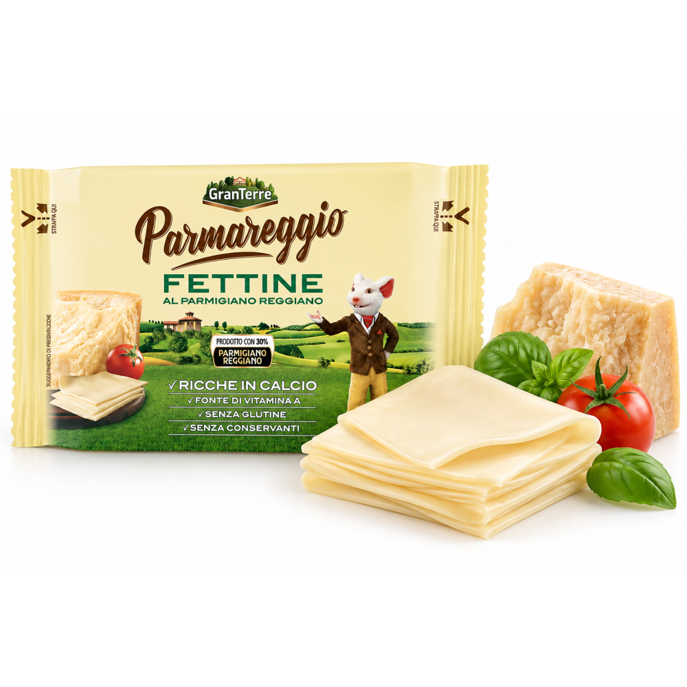 Granterre parmareggio fettine kravský sýr parmazán plátkový 150g
