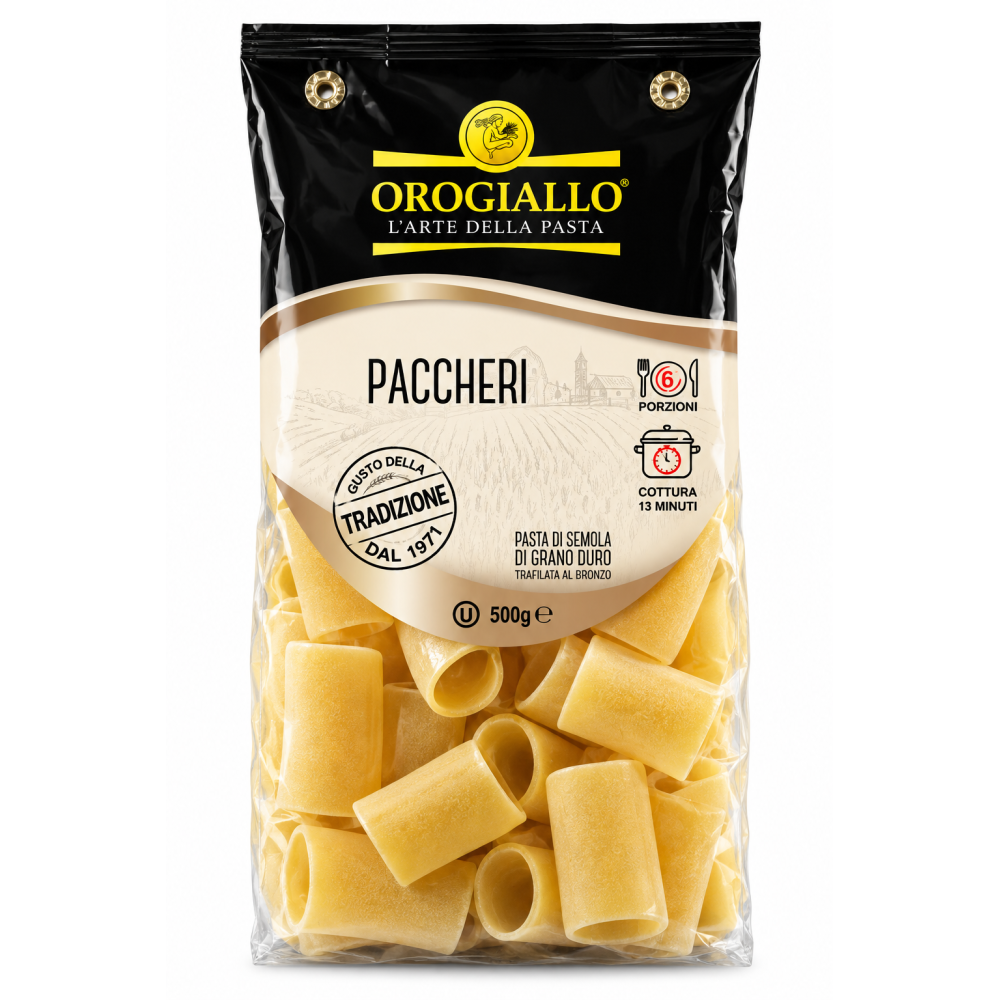 Orogiallo paccheri těstoviny sušené bezvaječné 500g