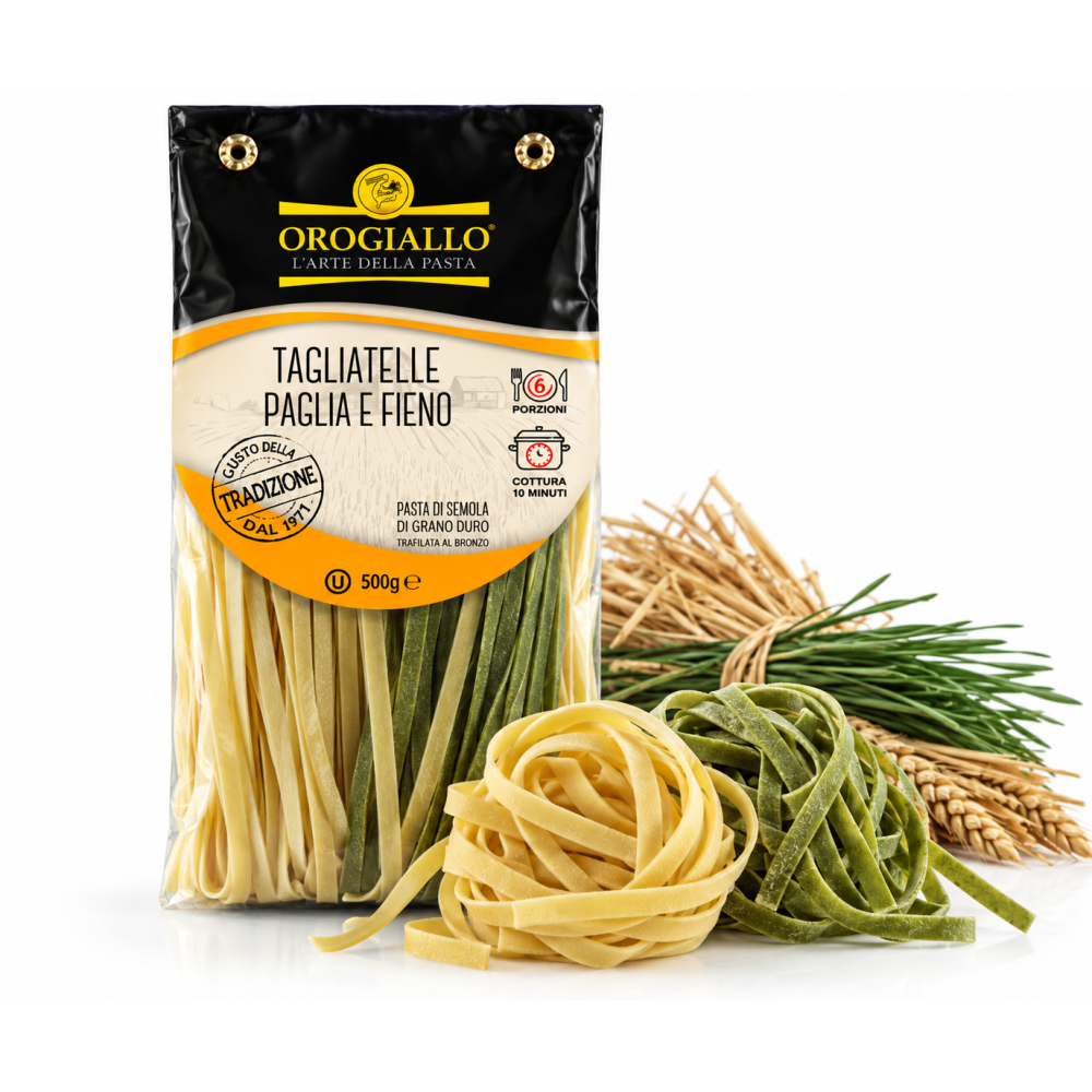 Orogiallo tagliatelle paglia e fieno těstoviny sušené bezvaječné 500g