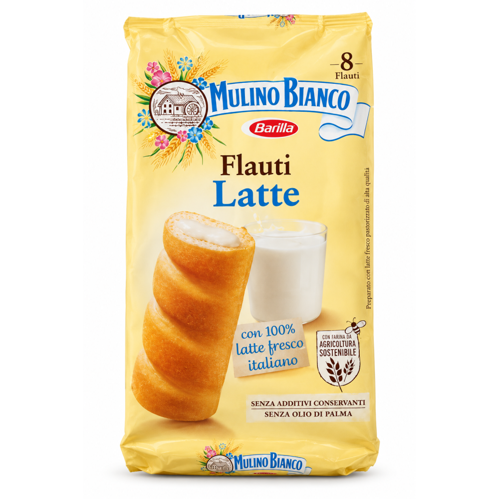 Mulino bianco flauti dezerty s mléčnou náplní 8 ks 280g