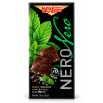 Novi nero čokoláda 70% s krystali máty 75g