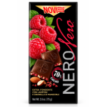 Novi nero 70% čokoláda s malinami a mandlemi 75g