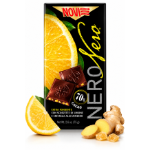 Novi nero 70 % čokoláda s citronem a zázvorem 75 g