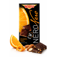 Novi nero čokoláda 70% s pomerančem a mandlemi 75g