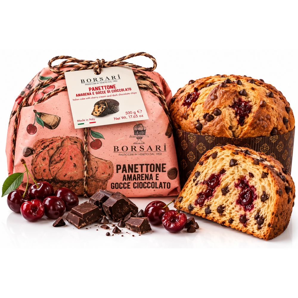 Borsari panettone višně amarena a čokoláda vánoční bábovka 500g