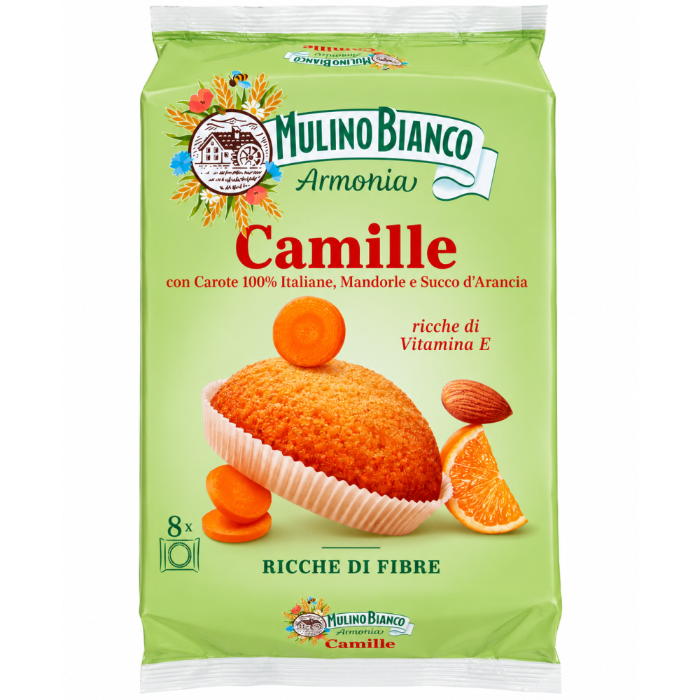 Mulino bianco dezert camille s mrkví,mandlemi a pomerančem  8 ks  304g