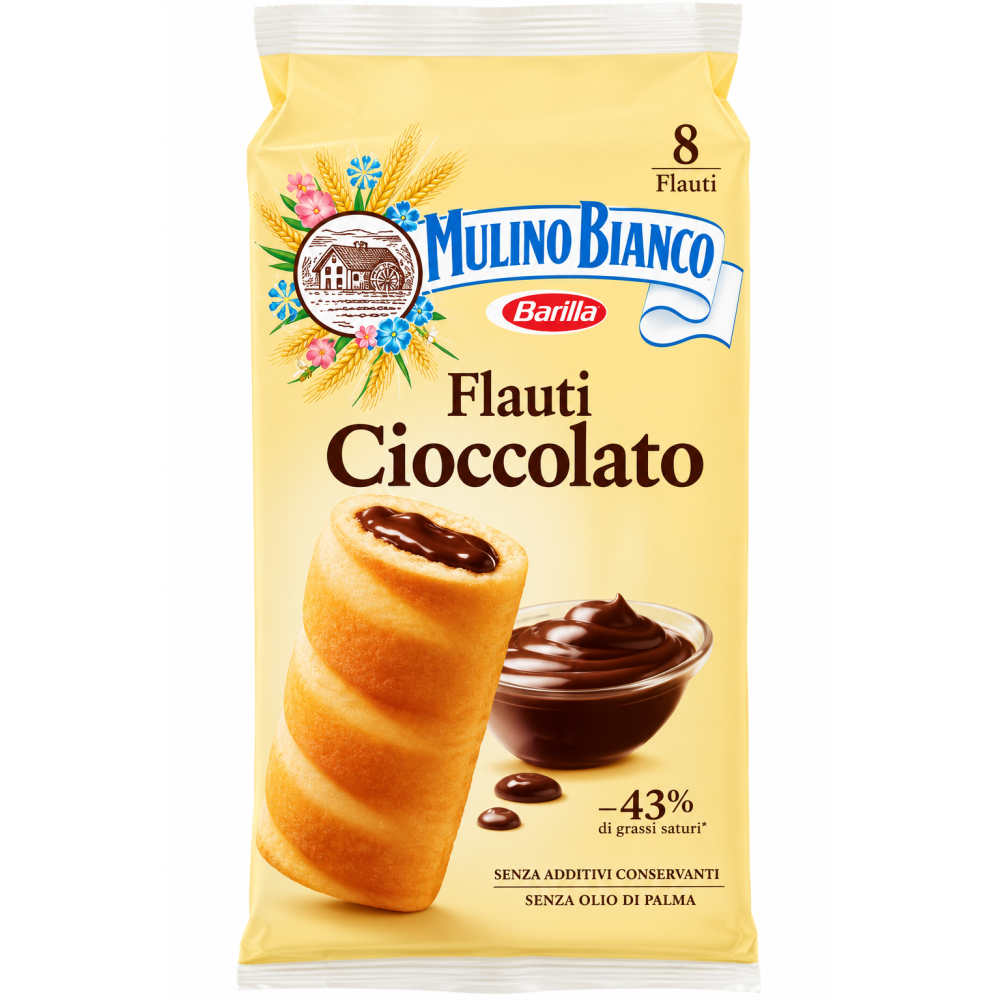 Mulino bianco flauti dezerty s čokoládovou náplní 8ks 280g