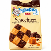 Mulino bianco scacchieri sušenky s caramelem a čokoládou 300g