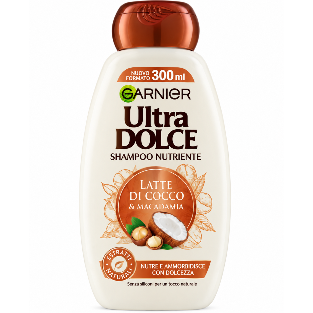 Garnier ultra dolce latte di cocco & macadamia šampon s kokosovým mlékem 250ml