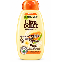 Garnier ultra dolce šampon 2 v 1 s vanilkou a papayou 250ml