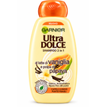 Garnier ultra dolce šampon 2 v 1 s vanilkou a papayou 250ml