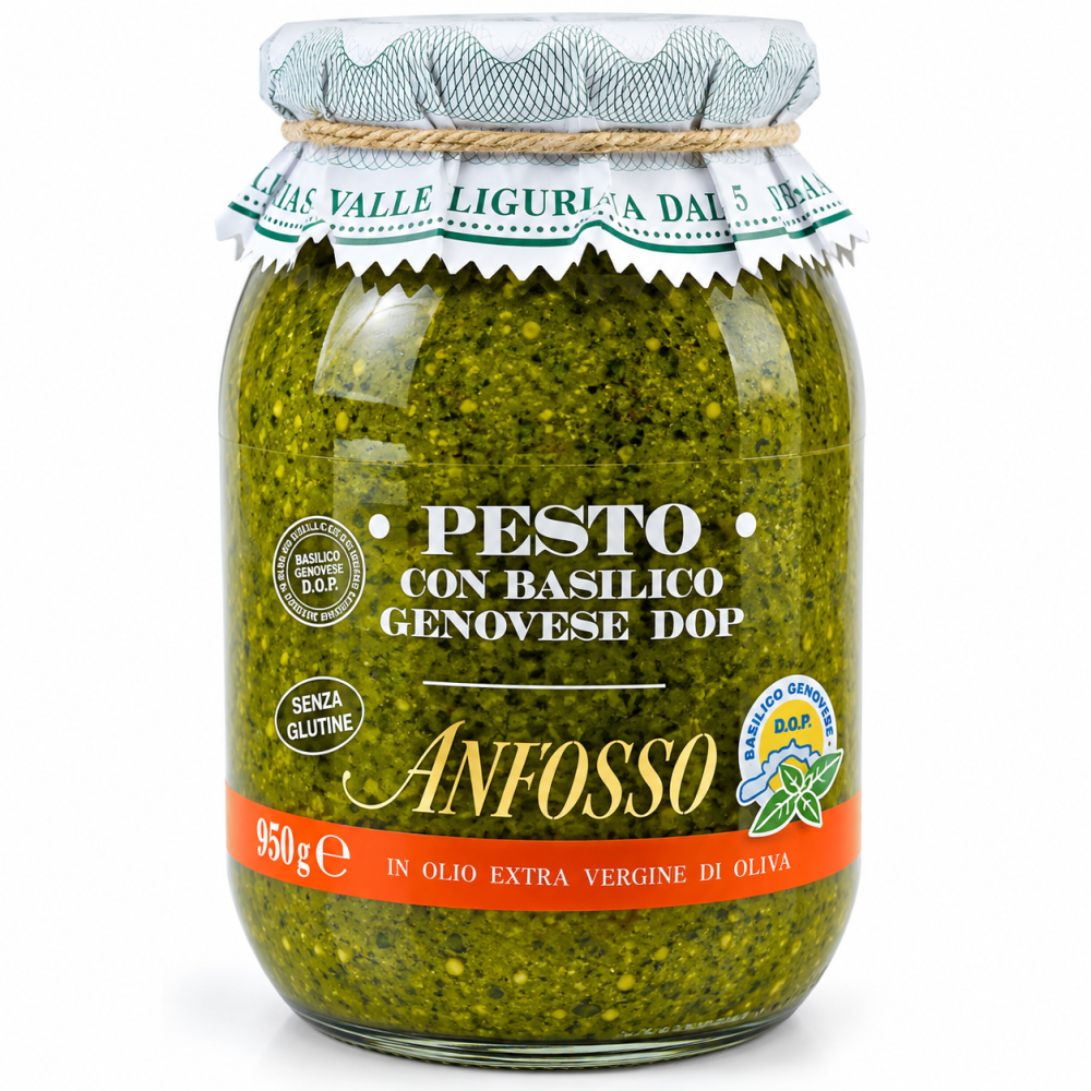Anfosso pesto con basilico genovese D.O.P. bazalkové pesto bez česneku 950 g