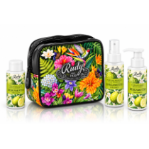 Rudy dárková sada v kosmetické tašce bergamot sprchový gel+parfemovaný sprej+tělový krém 3x100 ml