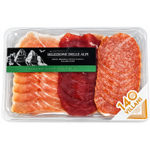 Villani selezione delle alpi italské uzeninové antipasti 3 druhy 140 g