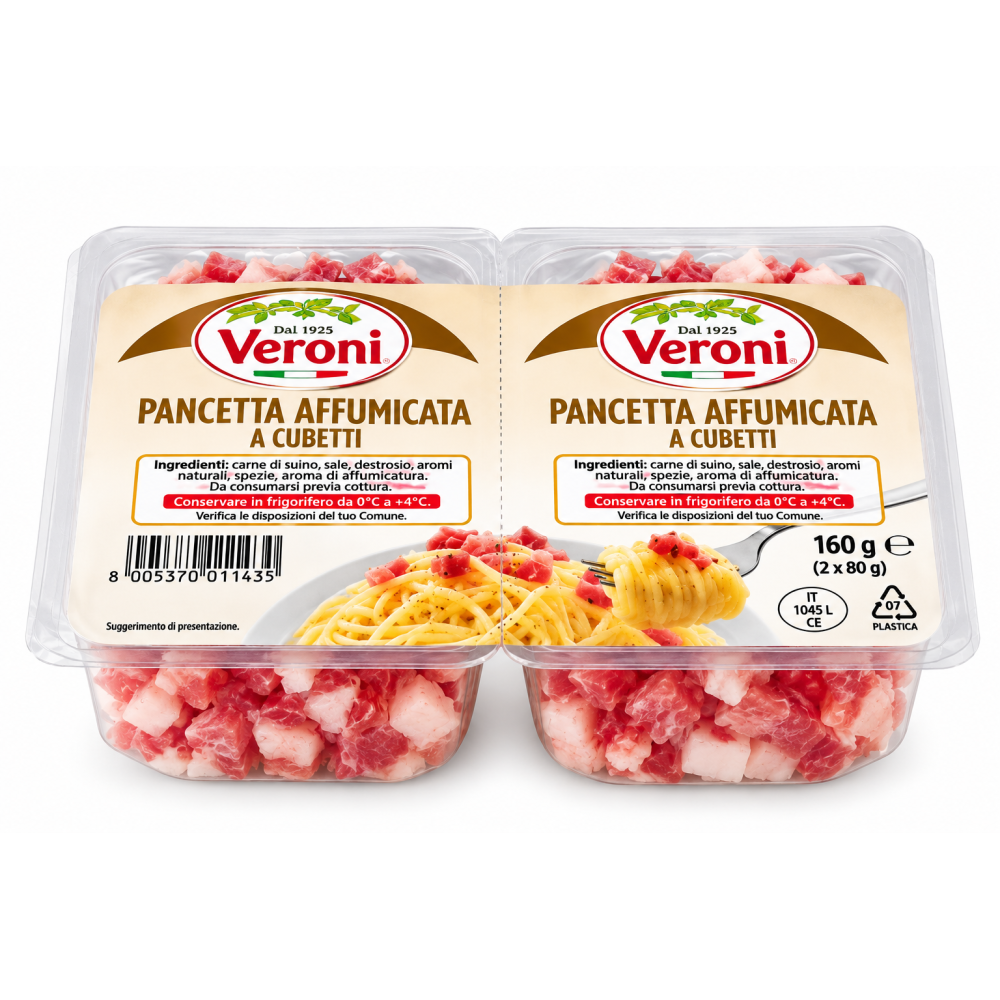 Veroni pancetta affumicata uzená pancetta kousky 160g