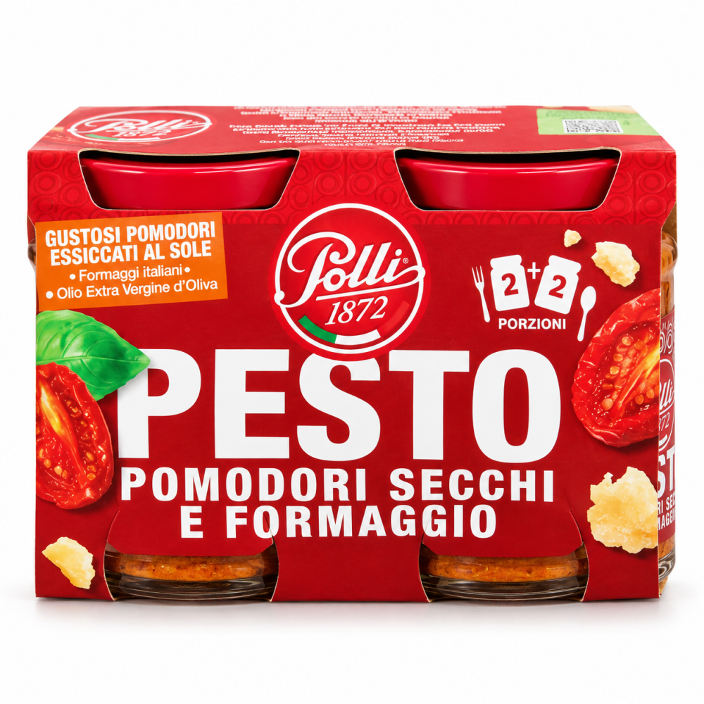 Polli pesto ze sušených rajčat,bazalky a sýrů dvoubalení 2x90g