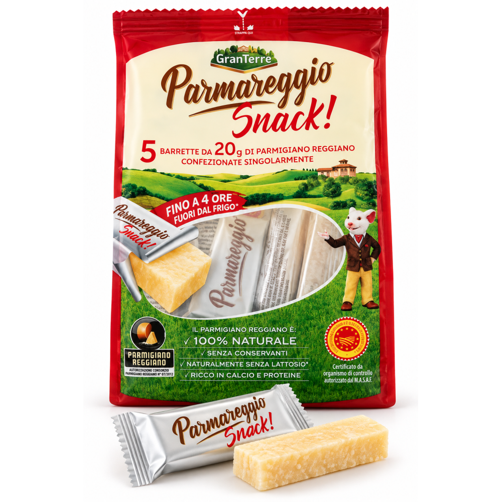 Granterre parmareggio parmazán d.o.p.kravský sýr snack 5 ks 100g