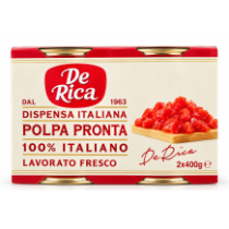 De Rica polpa pronta rajčata bez slupky nakrájená na kostky 800g