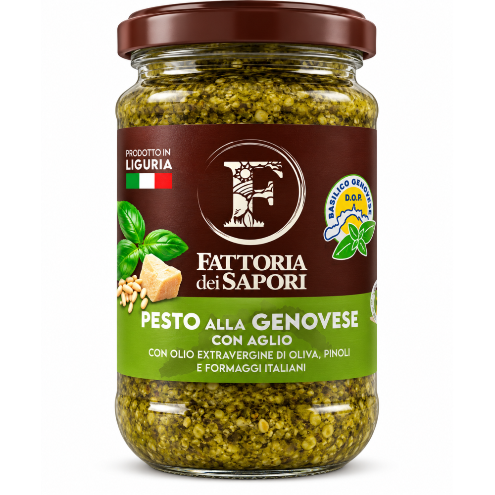 Fattoria dei sapori pesto genovese bazalkové pesto s česnekem dop 180g