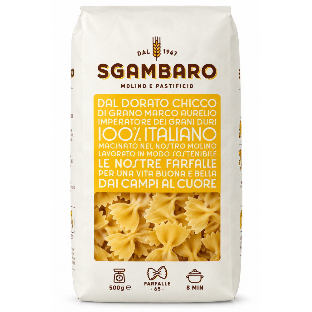 Sgambaro sušené bezvaječné těstoviny farfalle traf.al bronzo  500g
