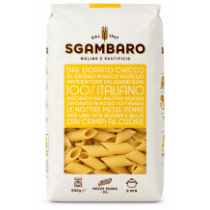 Sgambaro sušené bezvaječné těstoviny mezze penne traf.al bronzo 500g