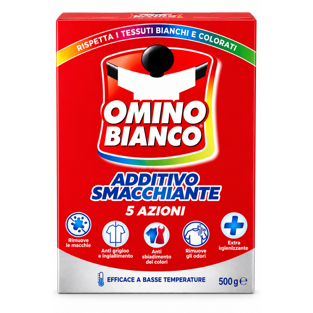 Omino bianco additivo smacchiante 5 azioni práškový odstraňovač skvrn 500 g