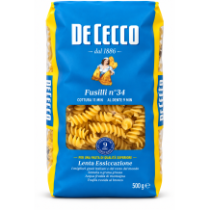 De cecco fusilli n.34 sušené bezvaječné těstoviny traf.al bronzo 500g