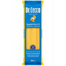 De cecco spaghettini sušené bezvaječné těstoviny n.11traf.al bronzo 500g