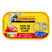 Capitaine cook foie de morue jemná tresčí játra uzená s pikantním kajenským pepřem 121g