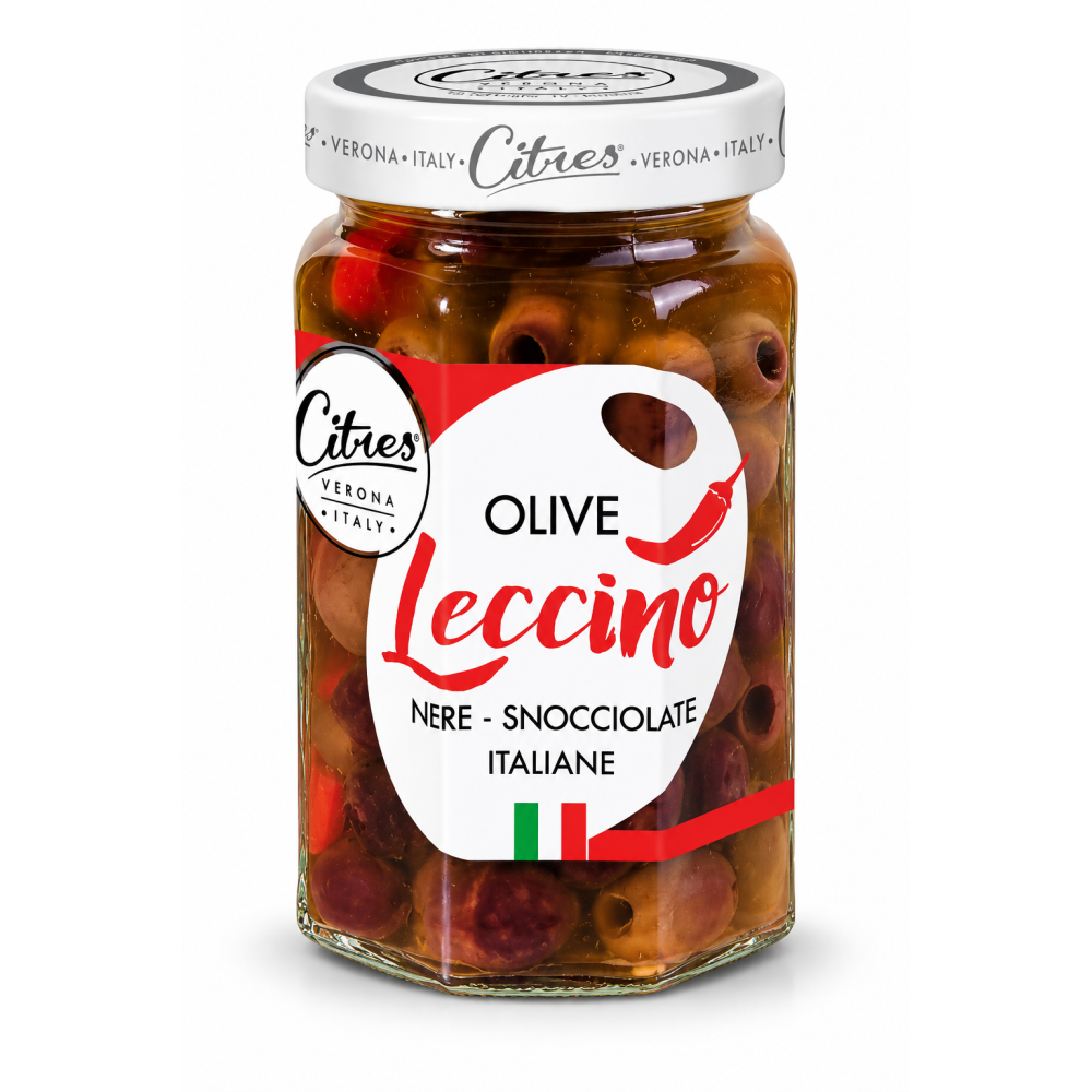 Citres černé olivy leccino bez pecek pikantní 290g