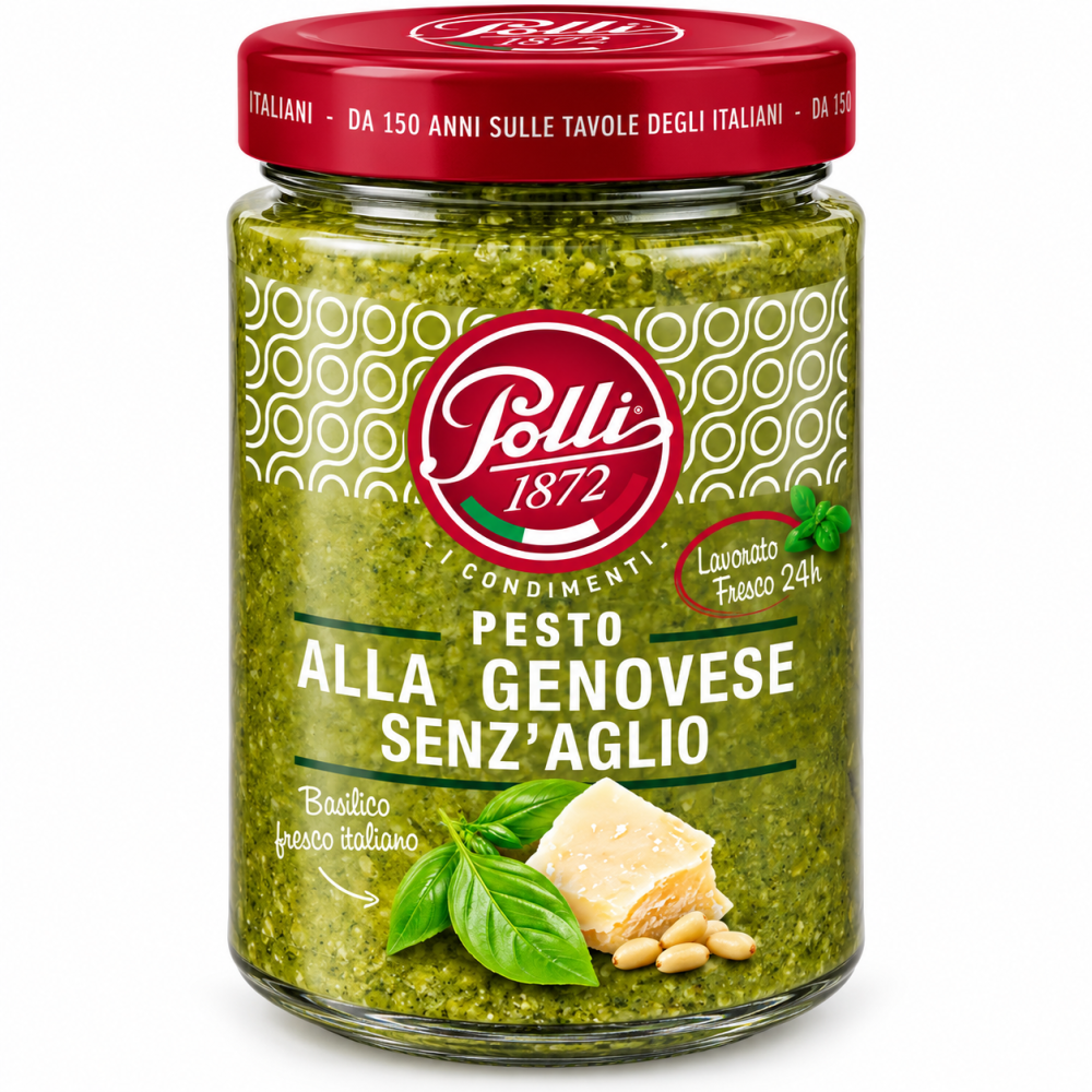 Polli pesto alla genovese bazalkové pesto s bez česneku 190g