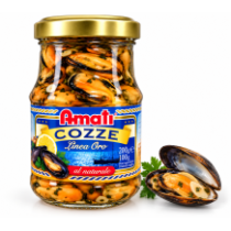 Amati cozze linea oro mušle ve vlastní šťávě 200g