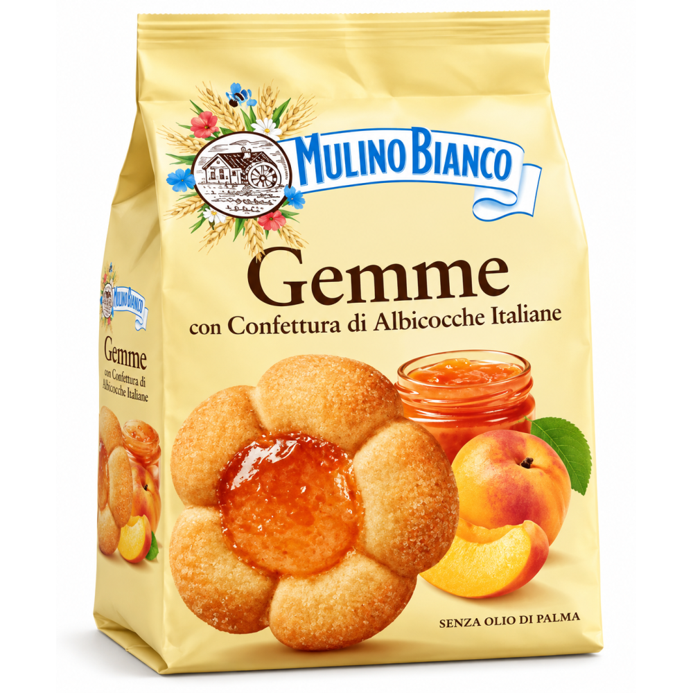 Mulino bianco gemme sušenky s meruňkovou náplní 200g
