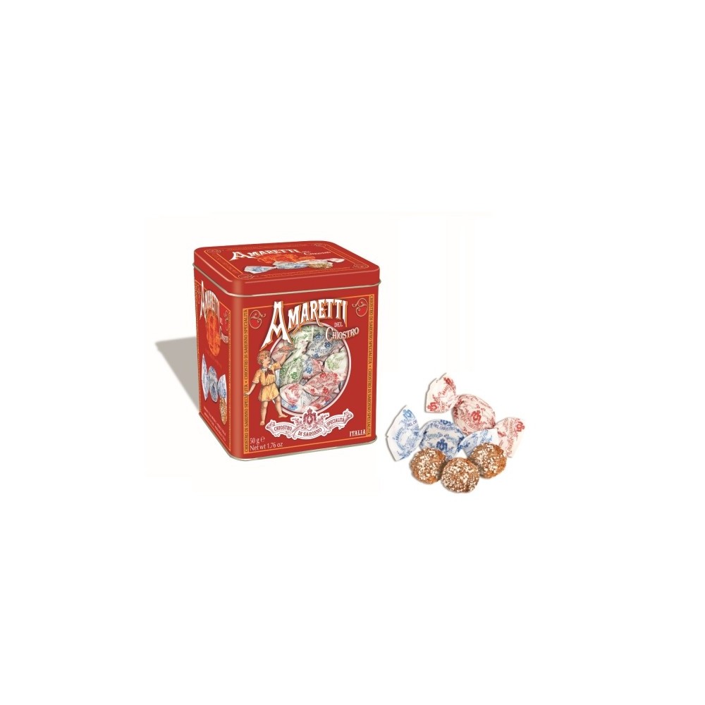 Chiostro di saronno amaretti mandlové sušenky v plechovce 50g