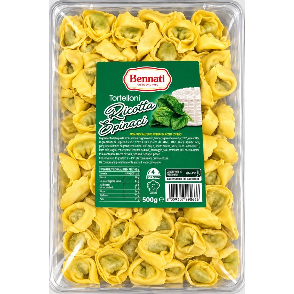 Bennati tortelloni čerstvé plněné těstoviny ricotta a špenát 500g