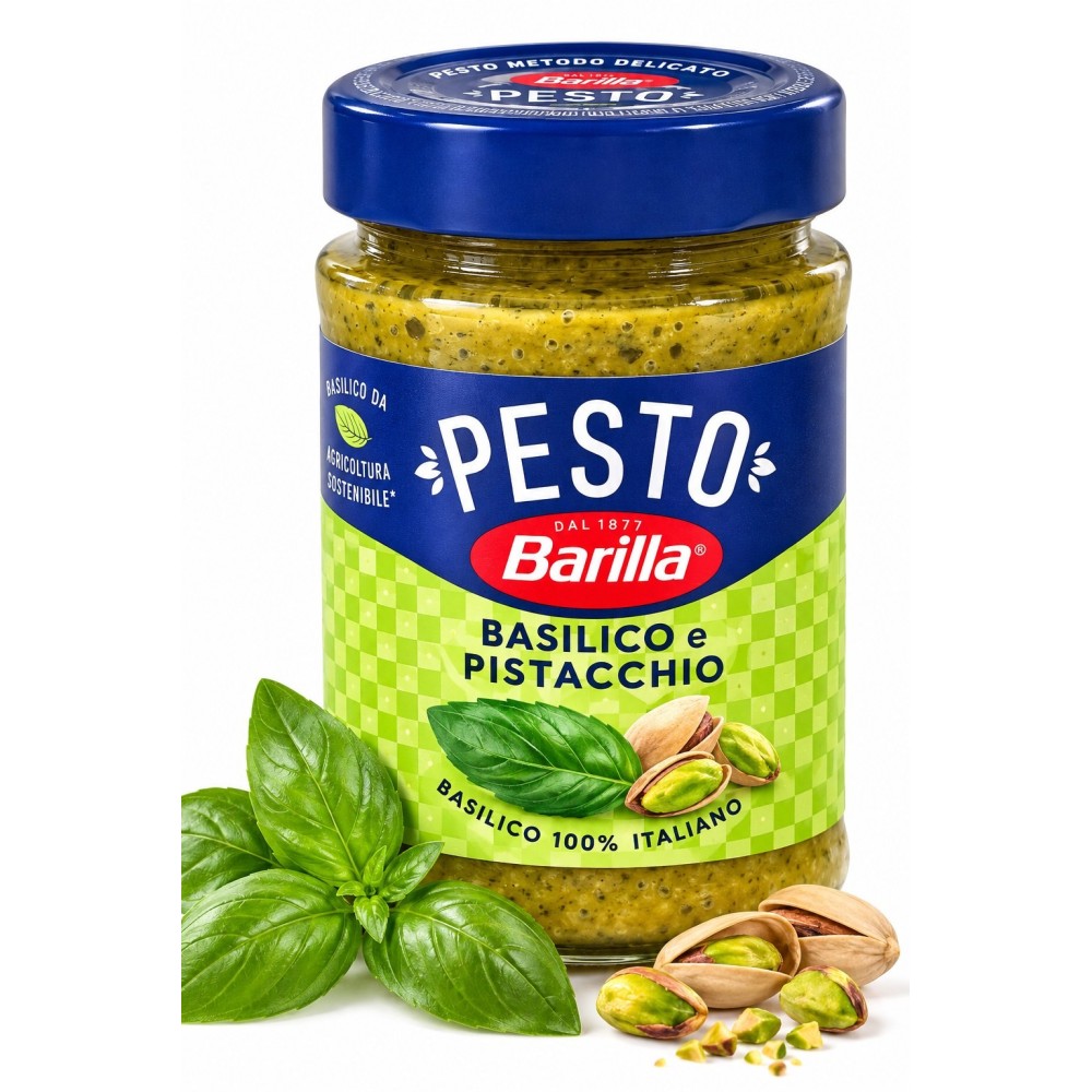 Barilla pesto 100% italské bazalkové s pistáciemi 190g
