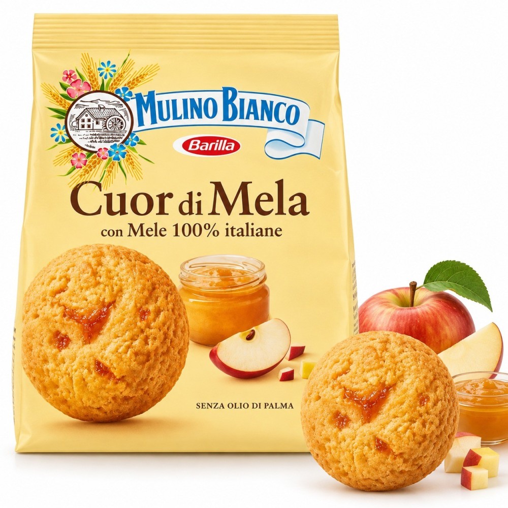 Mulino bianco cuor di mela sušenky s jablečným džemem 300g