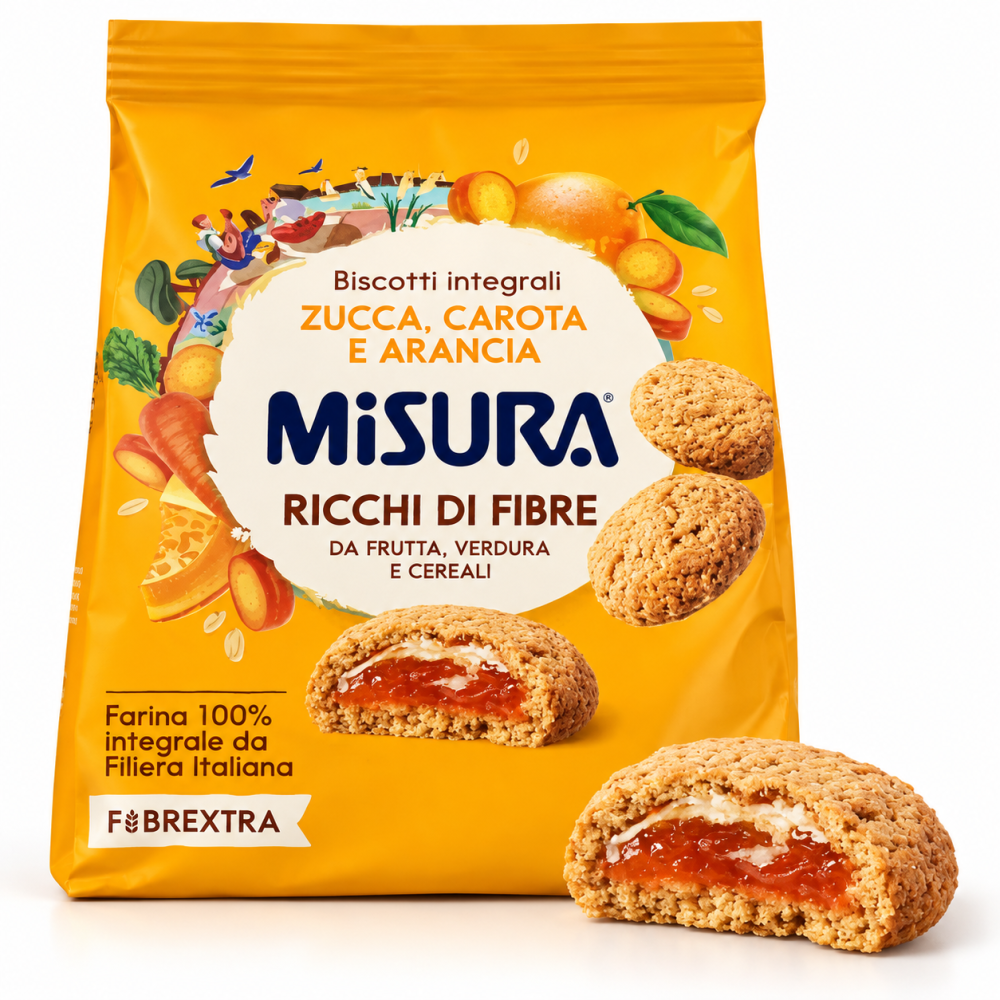Misura fibrextra celozrnné sušenky s dýní, mrkví a pomerančem 260g