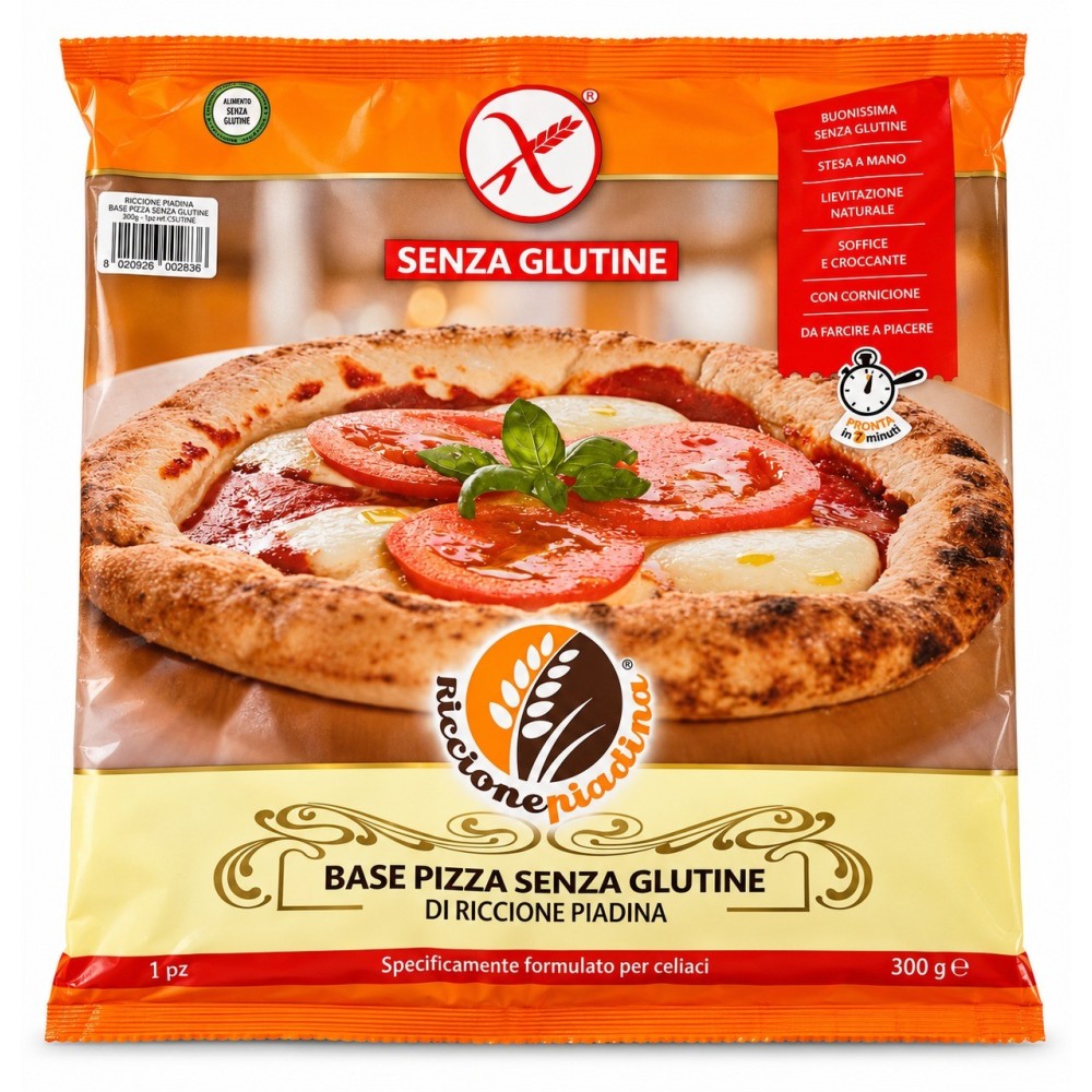 Riccione Piadina Bezlepkový základ na pizzu s nadýchaným okrajem 300 g